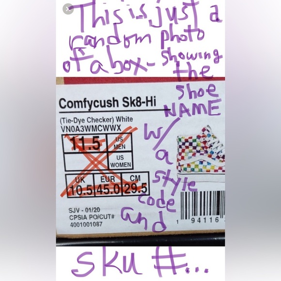 Vans Comfycush Sk8 Hi Sneaker Festival Shoe Rainbow Tie-Dye Checker Sz 10.5 12 - Picture 15 of 16